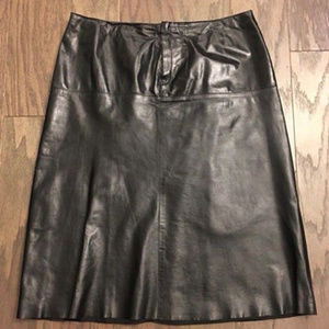 banana republic a-line black leather skirt, size 8